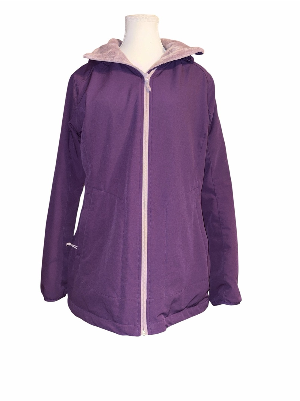 Duluth Trading Co Purple Hooded Shell Jacket with Light Trim